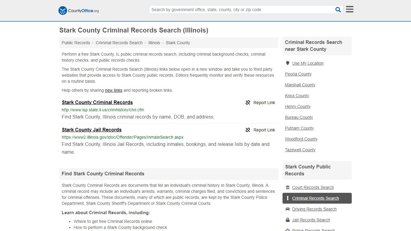 Stark County Criminal Records Search (Illinois) - County Office